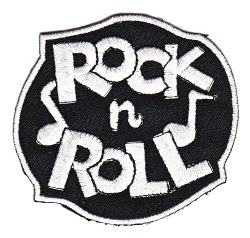 #as15 Rock N Roll Music Notes Iron-On Patch Size 7.5 x 7.0 cm