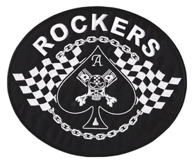 #Backpatch #50 Rockers Skull Chain Flag Spade Racer Biker Back Patch Large 25.5 x 21.5 cm