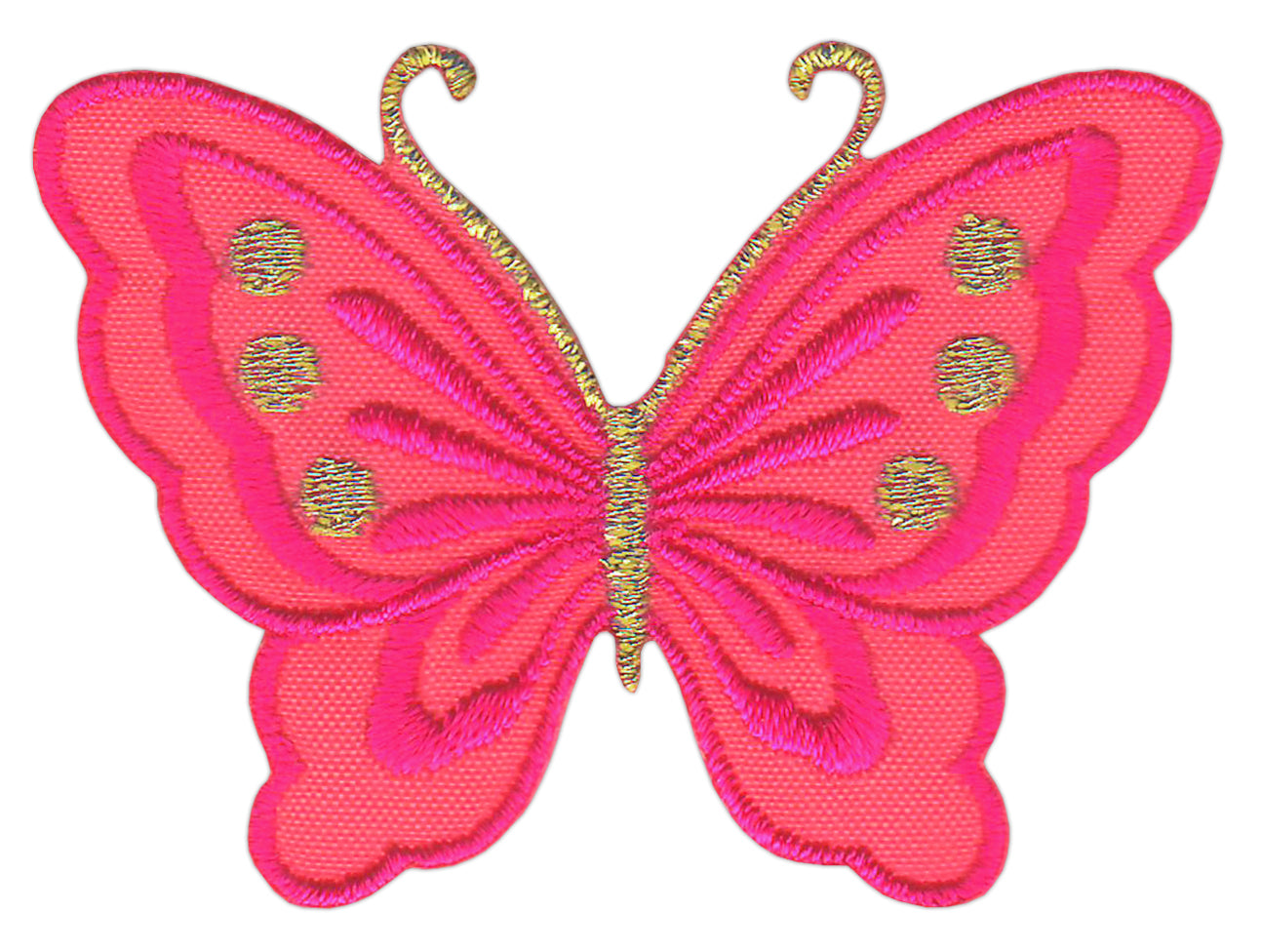 #bk46 Butterfly small pink patch iron-on application patch size 5.2 x 3.7 cm