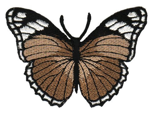 #ae48 Schmetterling Braun Aufnäher Butterfly Applikation Bügelbild Flicken Patch Größe 7,5 x 5,0 cm