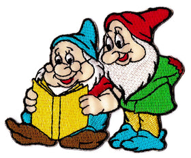 #ac35 Garden Gnomes Fairy Tale Patch Iron-On Applique Patch Size 7.5 x 6.5 cm
