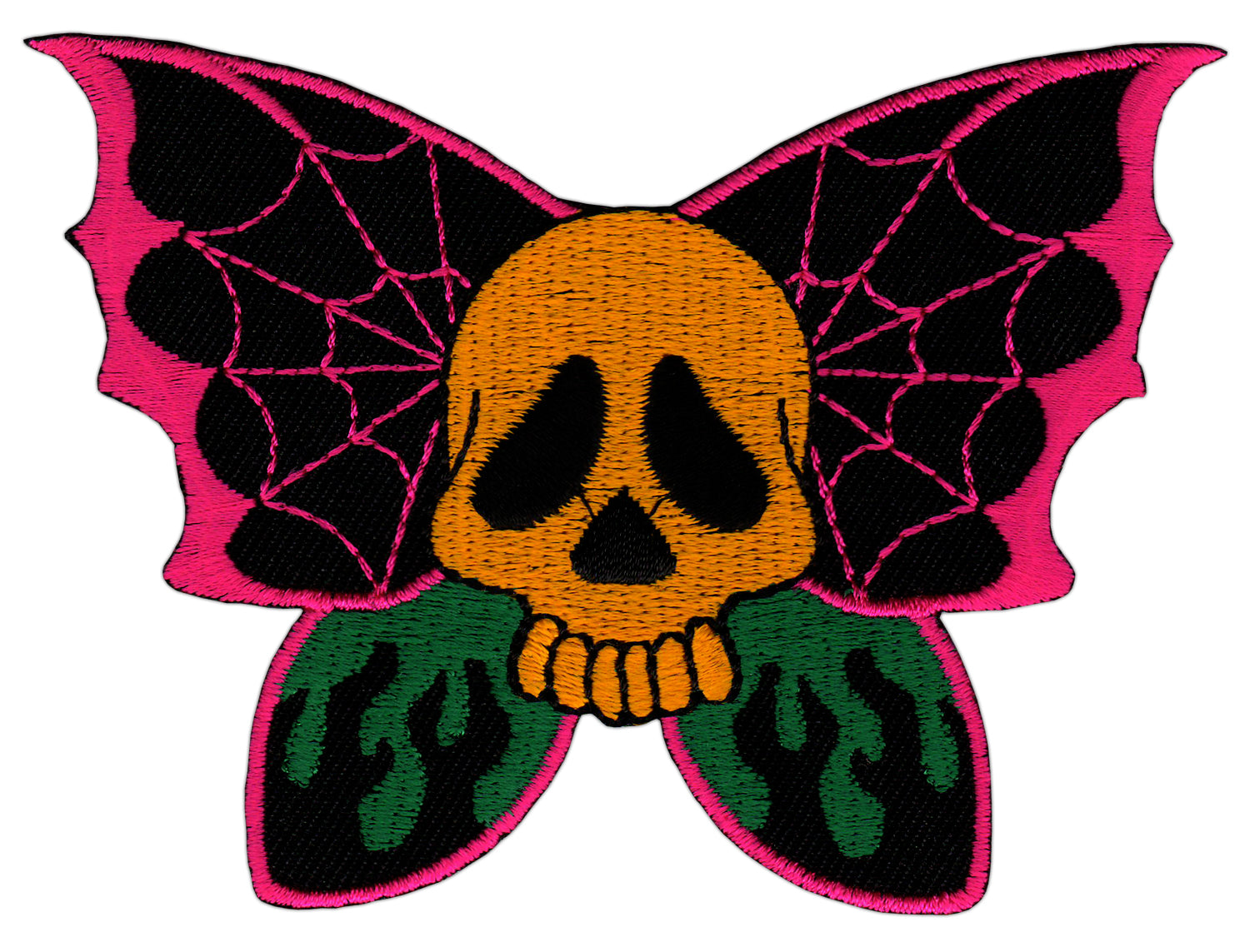 #bk78 Schmetterling Totenkopf Tattoo Aufnäher Bügelbild Applikation Patch Größe 10,3 x 7,5 cm