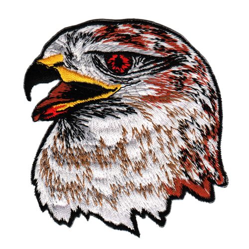 #ad87 Adler Kopf Vogel Biker Aufnäher Applikation Bügelbild Patch Größe 7,5 x 8,5 cm