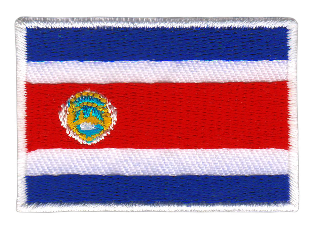 #ac85 Costa Rica Flag Patch Iron-On Application Size 4.7 x 3.3 cm