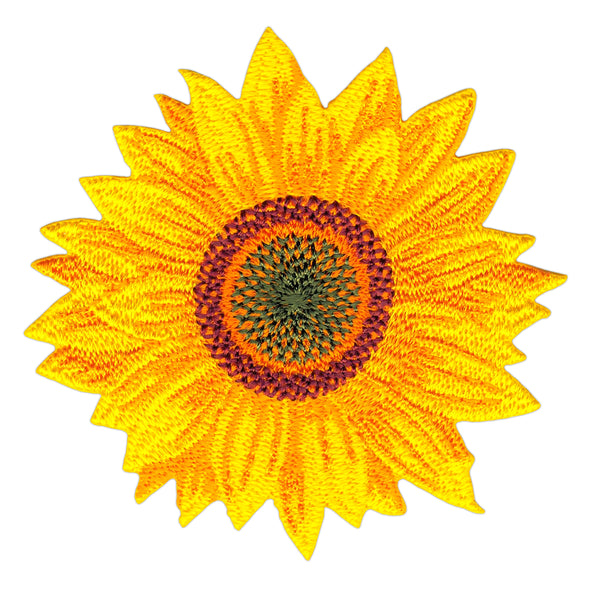 #ah83 Sonnenblume Blüte Aufnäher Patch Applikation Bügelbild Größe 6,5 x 6,5 cm