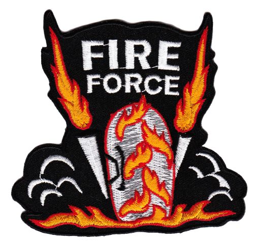 #ad45 Fire Force Motorrad Burnout Feuer Flammen Biker Aufnäher Patch Bügelbild Applikation Größe 9,5 x 9,0 cm