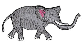 #ac92 Elefant Grau Tier Zoo Aufnäher Bügelbild Applikation Patch Flicken Größe 12,8 x 5,5 cm
