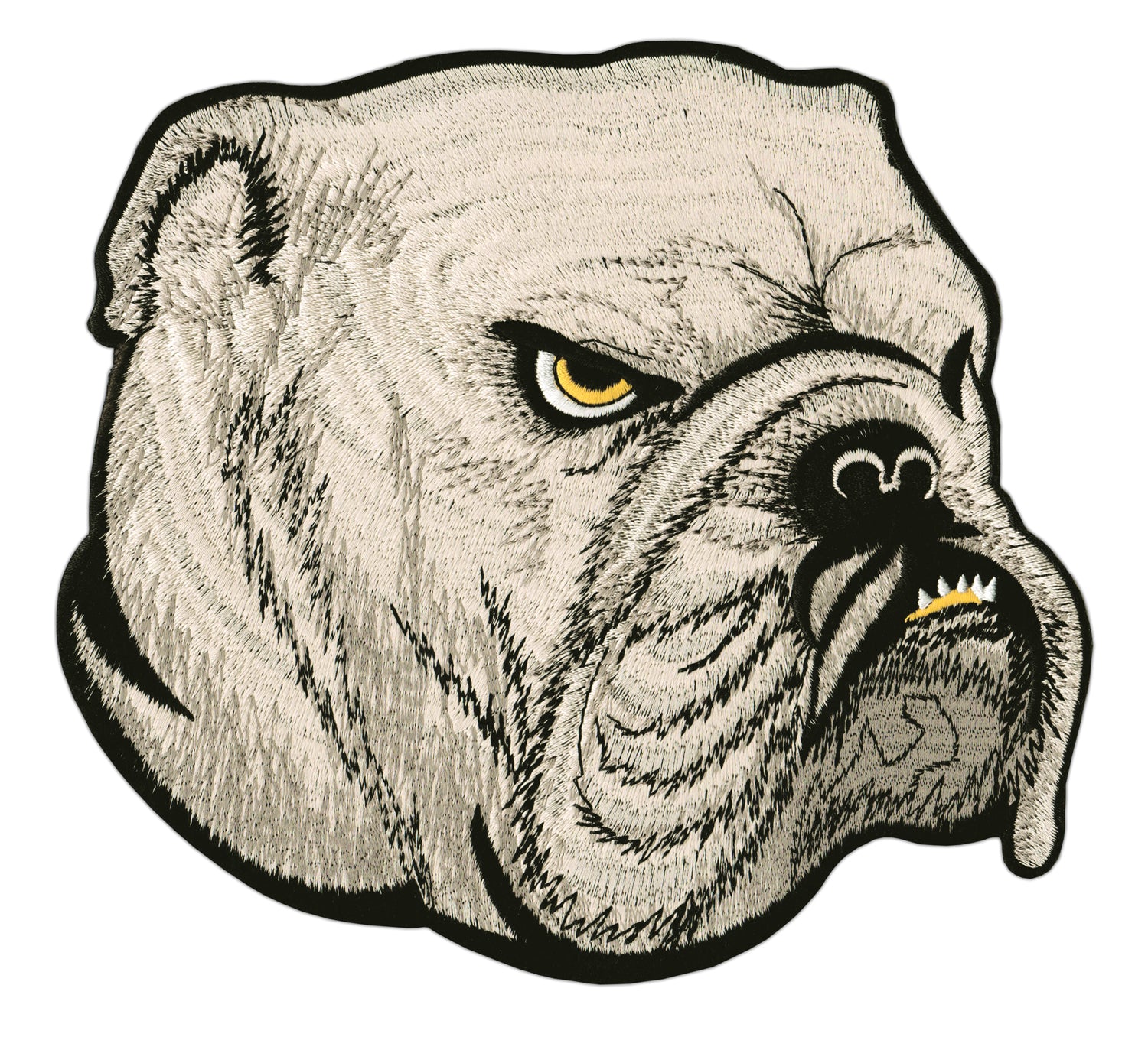 #Backpatch #54 Bulldogge Hund Biker Rückenaufnäher Back Patch Groß 22 x 20 cm