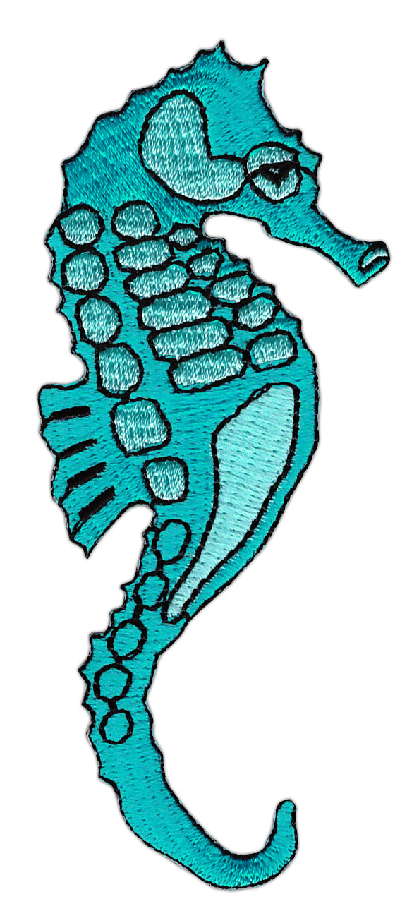 #ah79 Seahorse Patch Application Iron-On Patch Size 4.2 x 10.2 cm