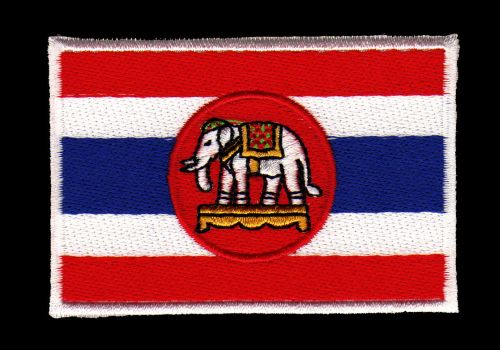 #ad35 Thailand Flagge Elefant Asien Aufnäher Bügelbild Applikation Patch Größe 7,3 x 4,9 cm