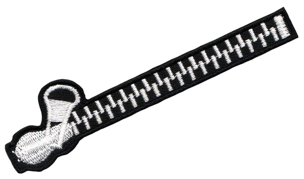 #ab43 gestickter Reißverschluss Aufnäher Bügelbild Patch Applikation Größe 9,5 x 2,0 cm