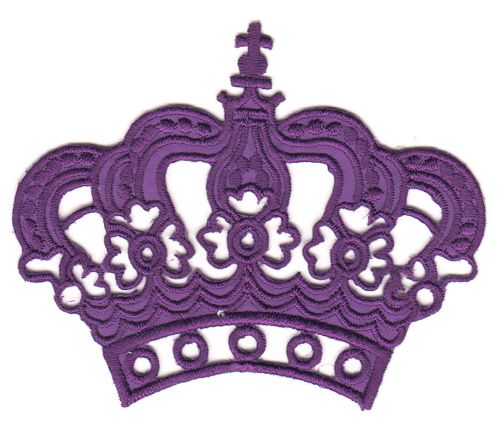 #ae85 Krone Lila Aufnäher Bügelbild Applikation Patch Größe 8,0 x 6,5 cm