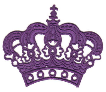 #ae85 Krone Lila Aufnäher Bügelbild Applikation Patch Größe 8,0 x 6,5 cm