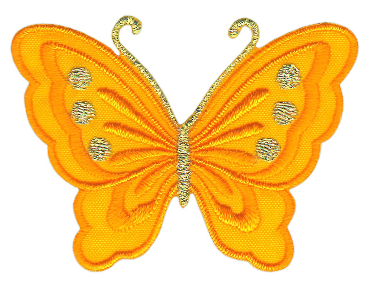 #bk64 Butterfly small orange patch iron-on application patch size 5.2 x 3.7 cm